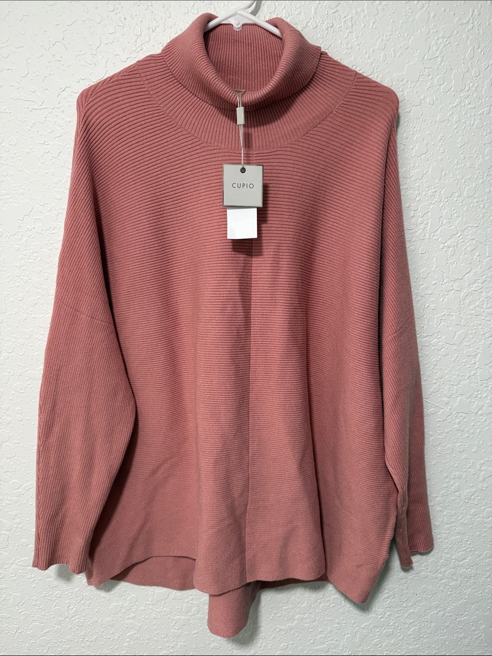 NWT CUPIO Mellow Rose Funnel Neck Essential Sweater